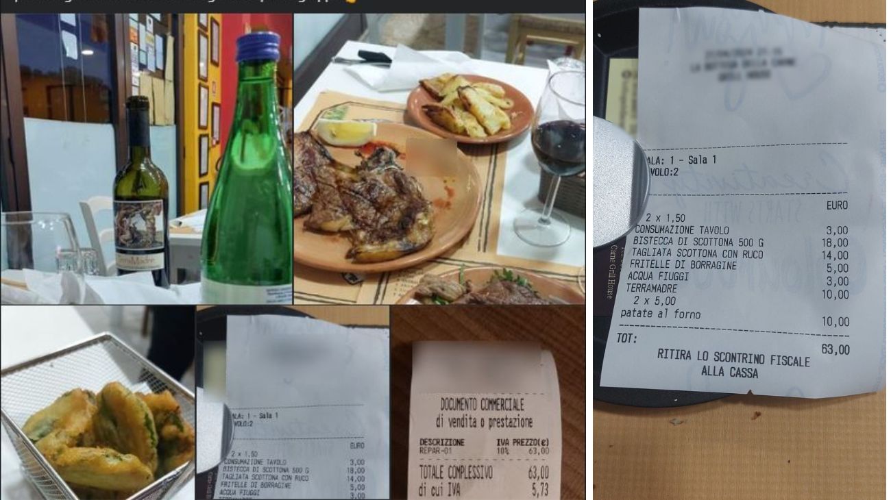 Lazio, lo scontrino pubblicato dopo la cena