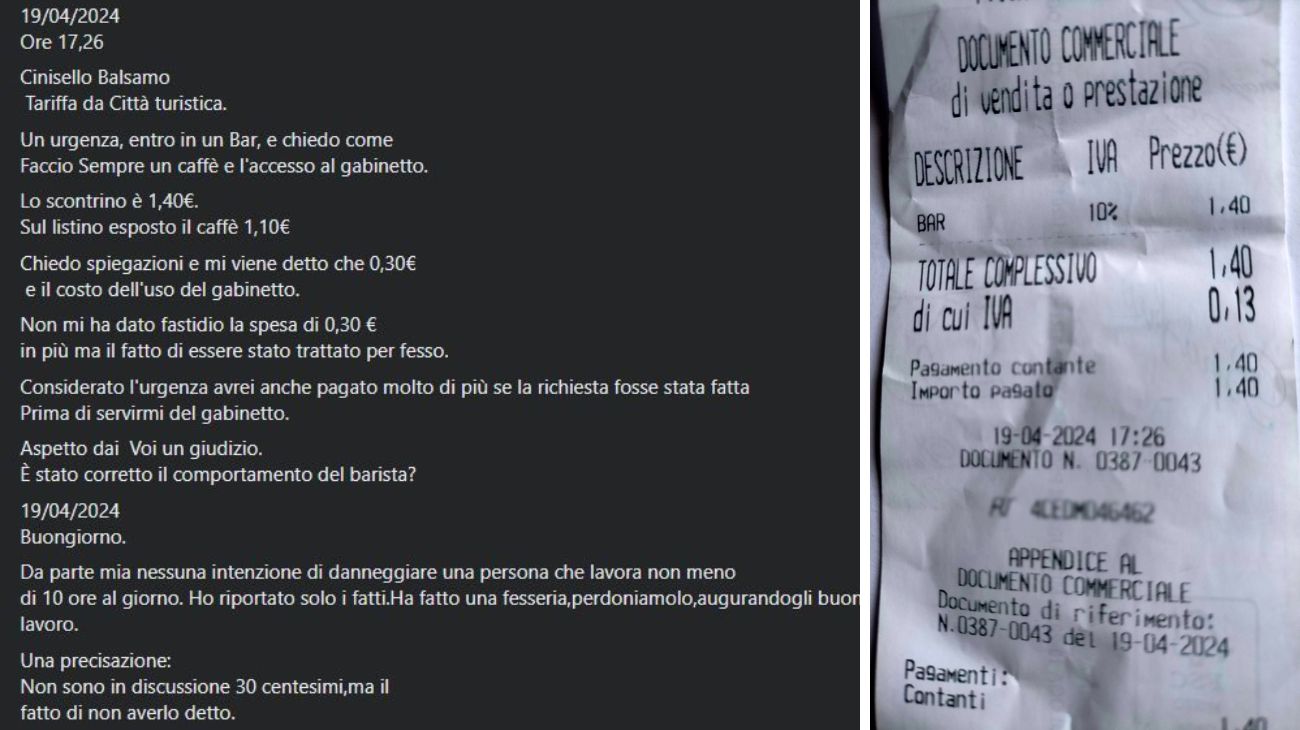 Milano, il fastidioso dettaglio sullo scontrino del bar