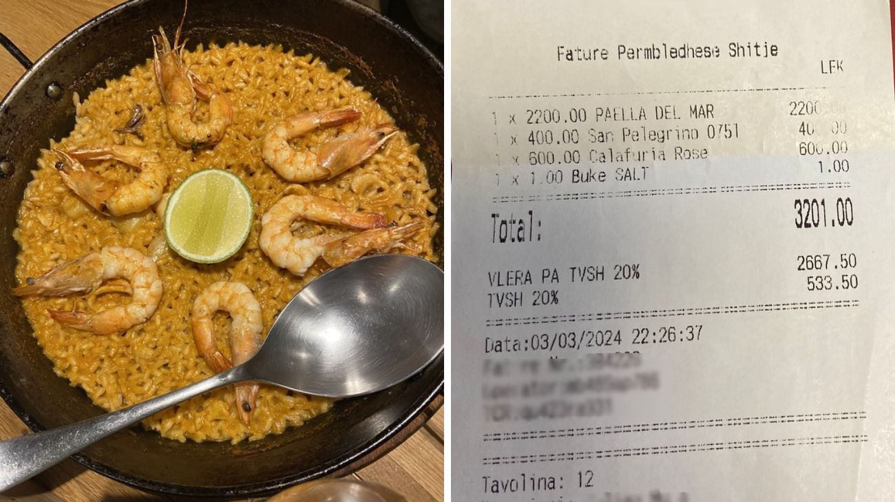 Tirana, lo scontrino inviato dalla lettrice