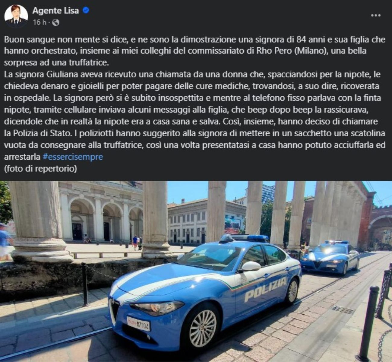 Giuliana vittima di una truffa: così ha fatto arrestare la truffatrice