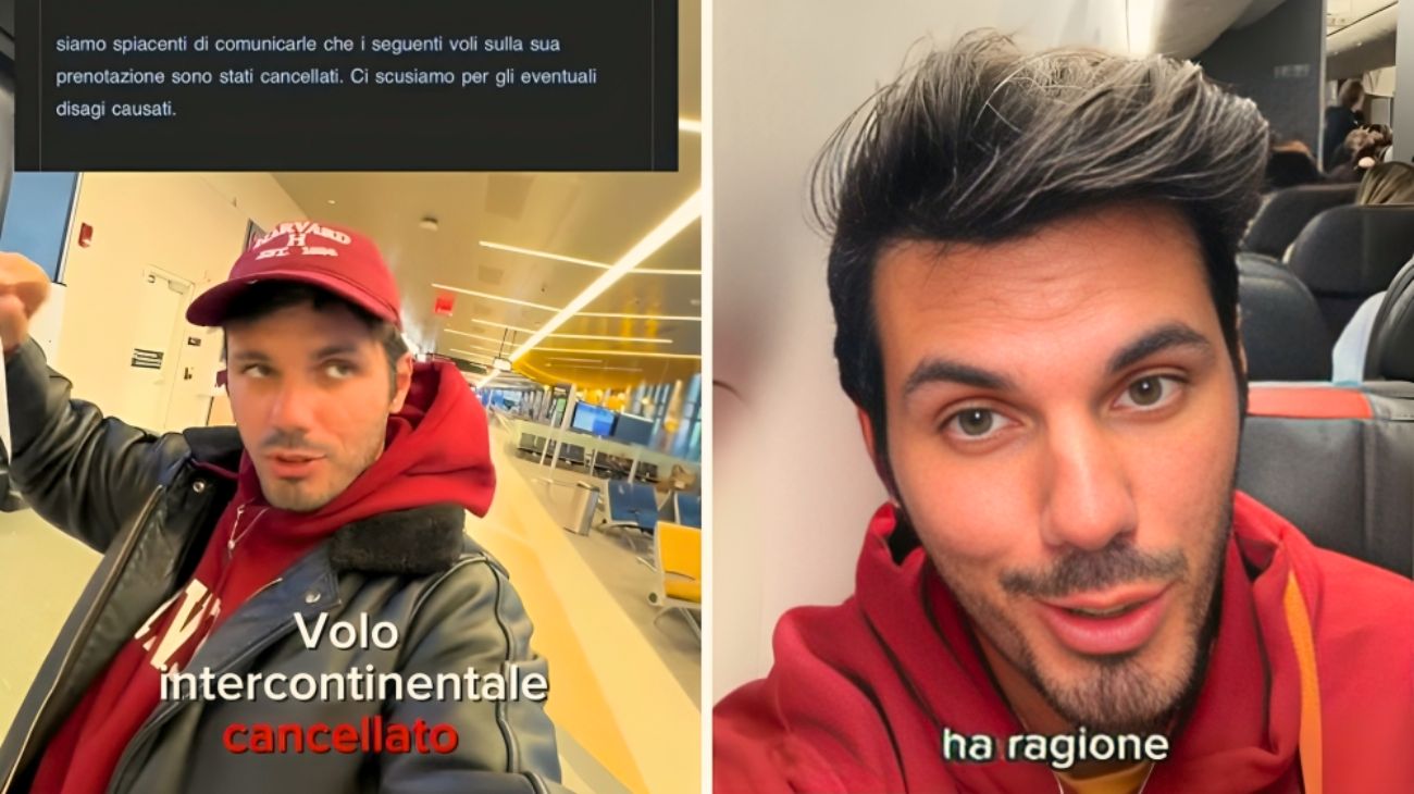 Volo intercontinentale cancellato, la soluzione dell'influencer