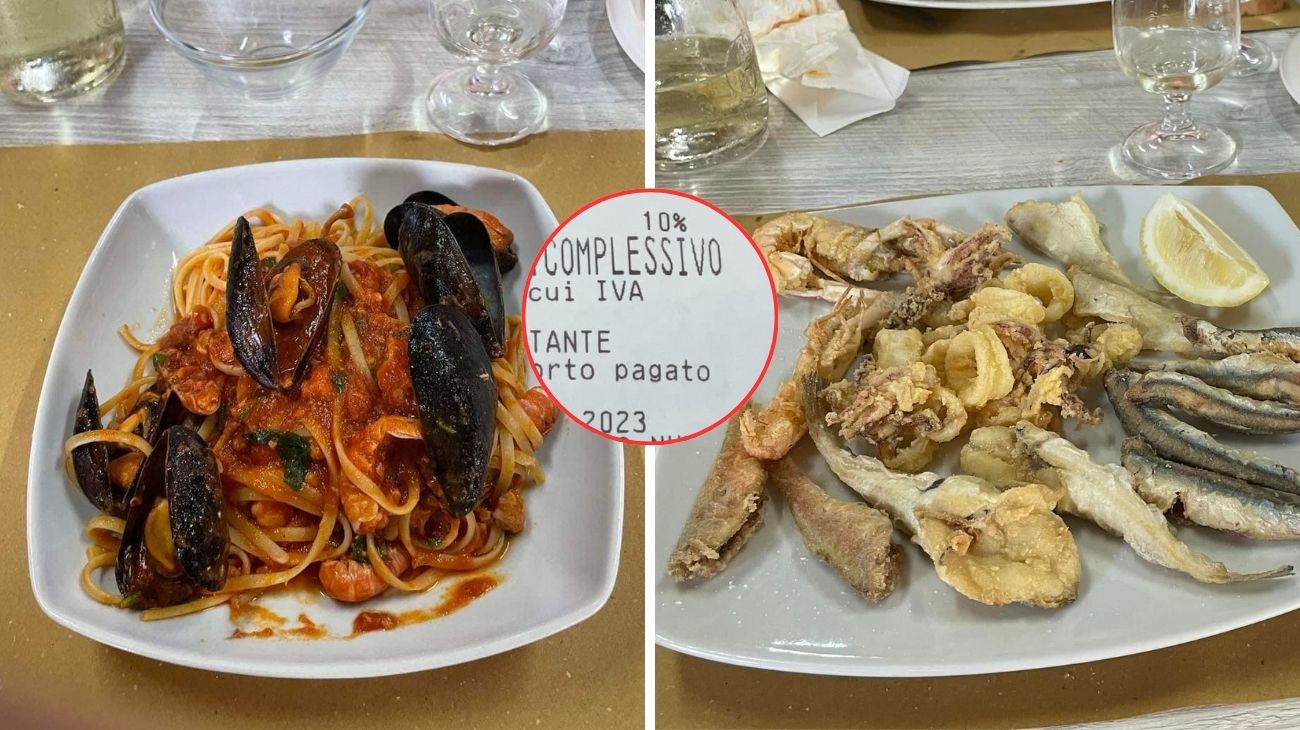 Abruzzo, lo scontrino del pranzo con menù fisso a base di pesce