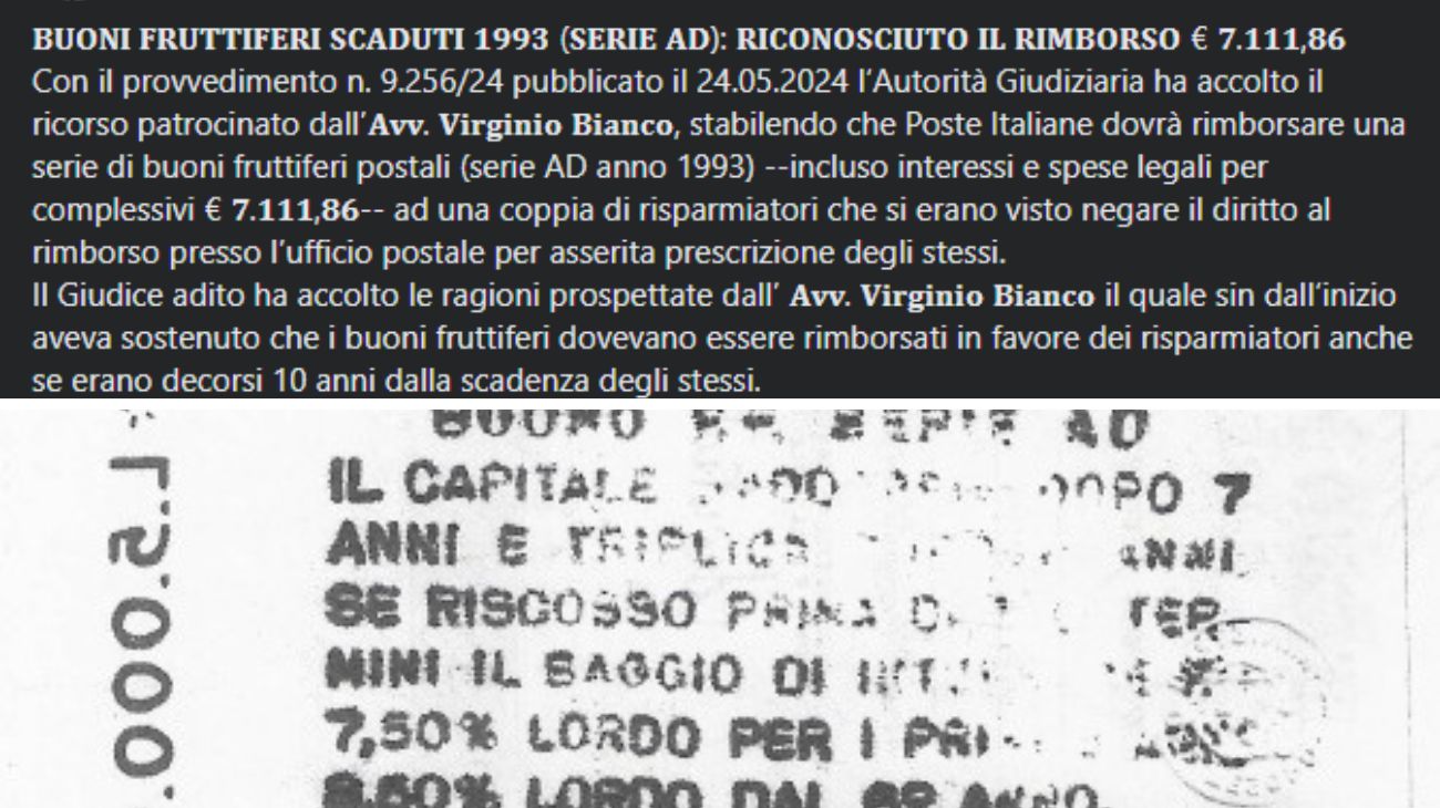 Buoni fruttiferi postali, il post pubblicato su Facebook