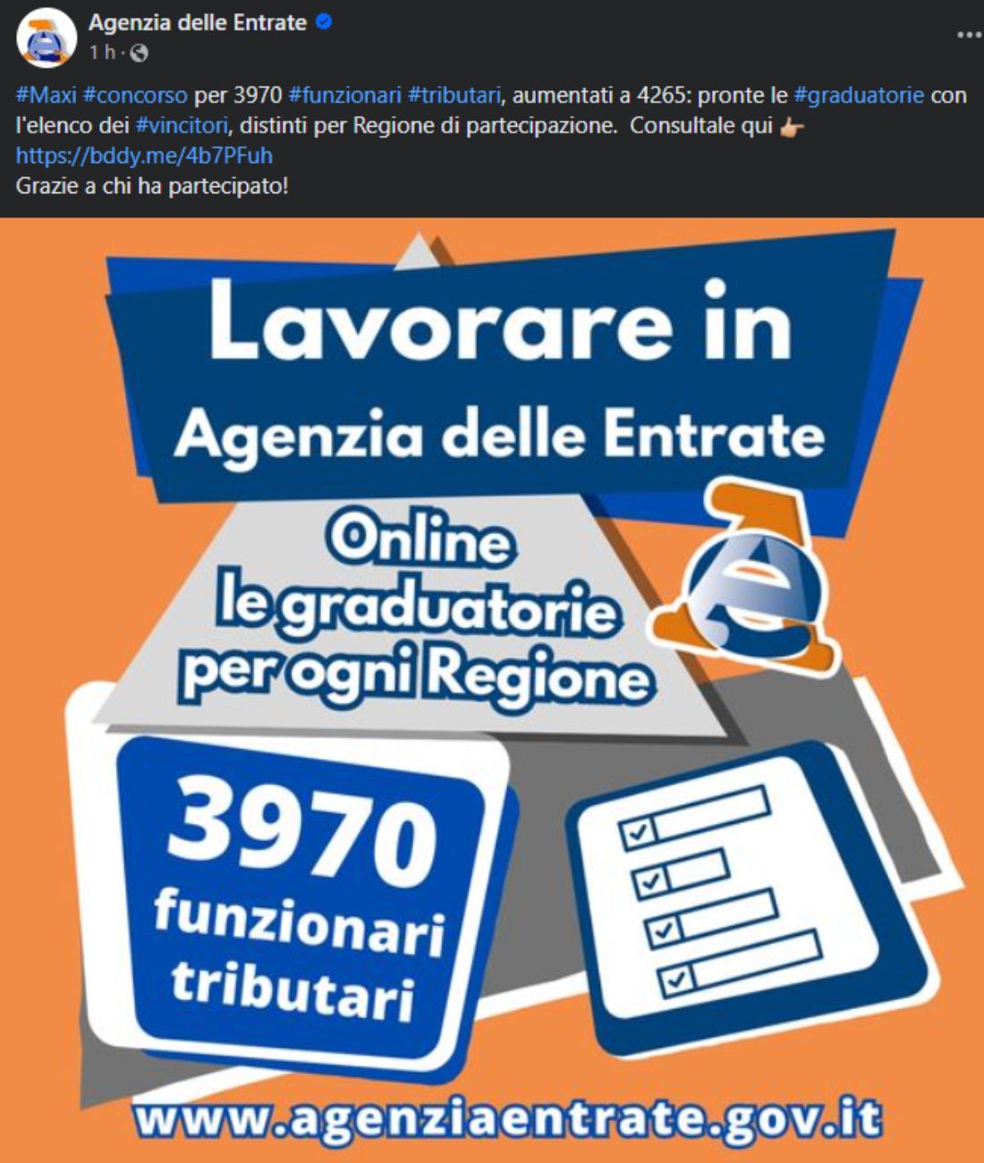 Maxi concorso dell'Agenzia delle Entrate, pubblicate le graduatorie