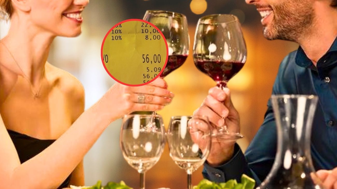 Lo scontrino della cena in un ristorante in Piemonte