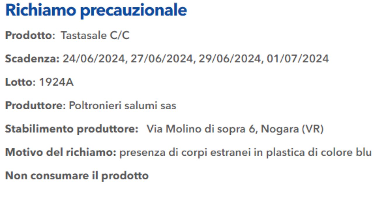 Carne richiamata, il comunicato diffuso poco fa