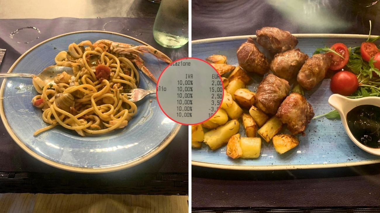 Puglia, lo scontrino della cena al ristorante