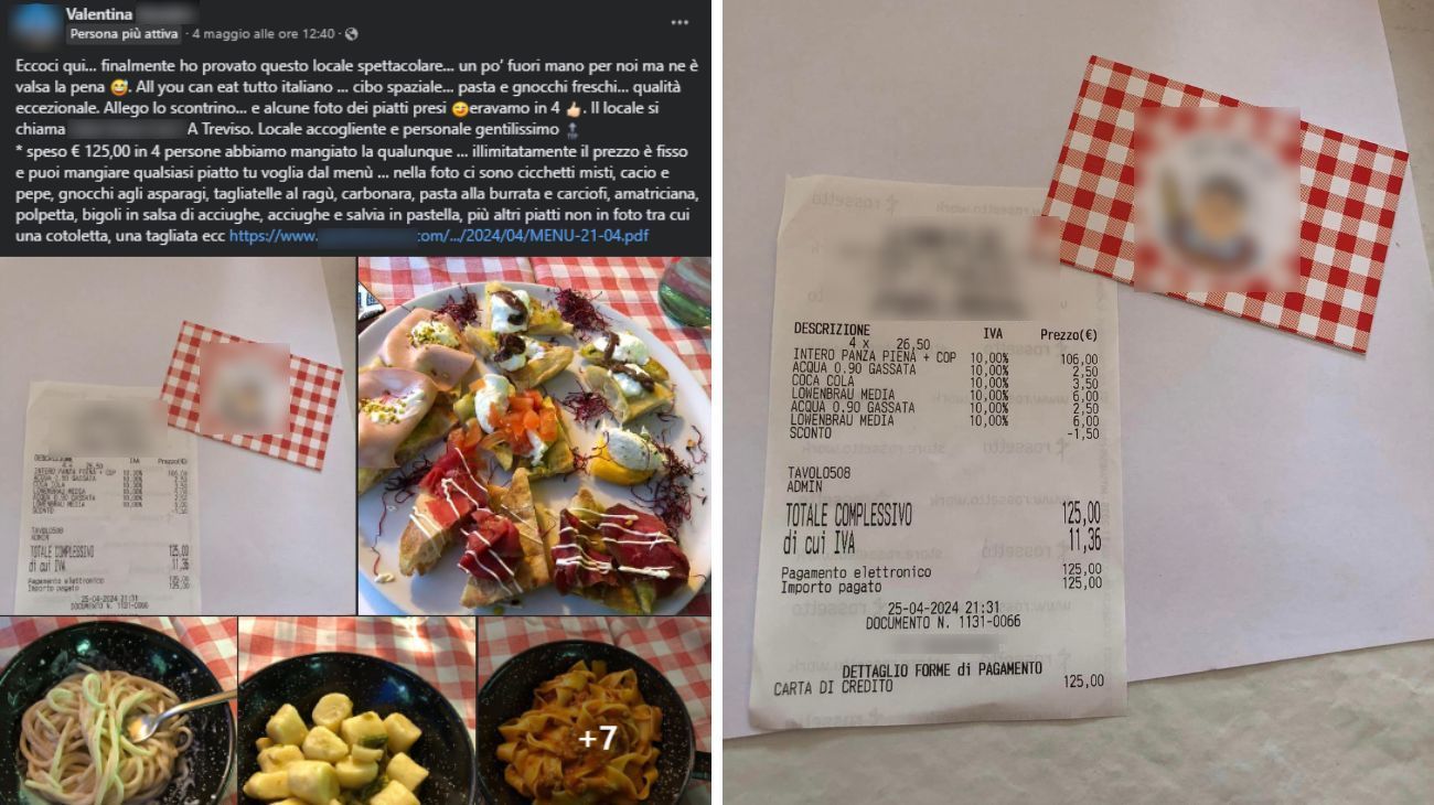 Veneto, quanto ha speso la cliente nel ristorante all you can eat a Treviso