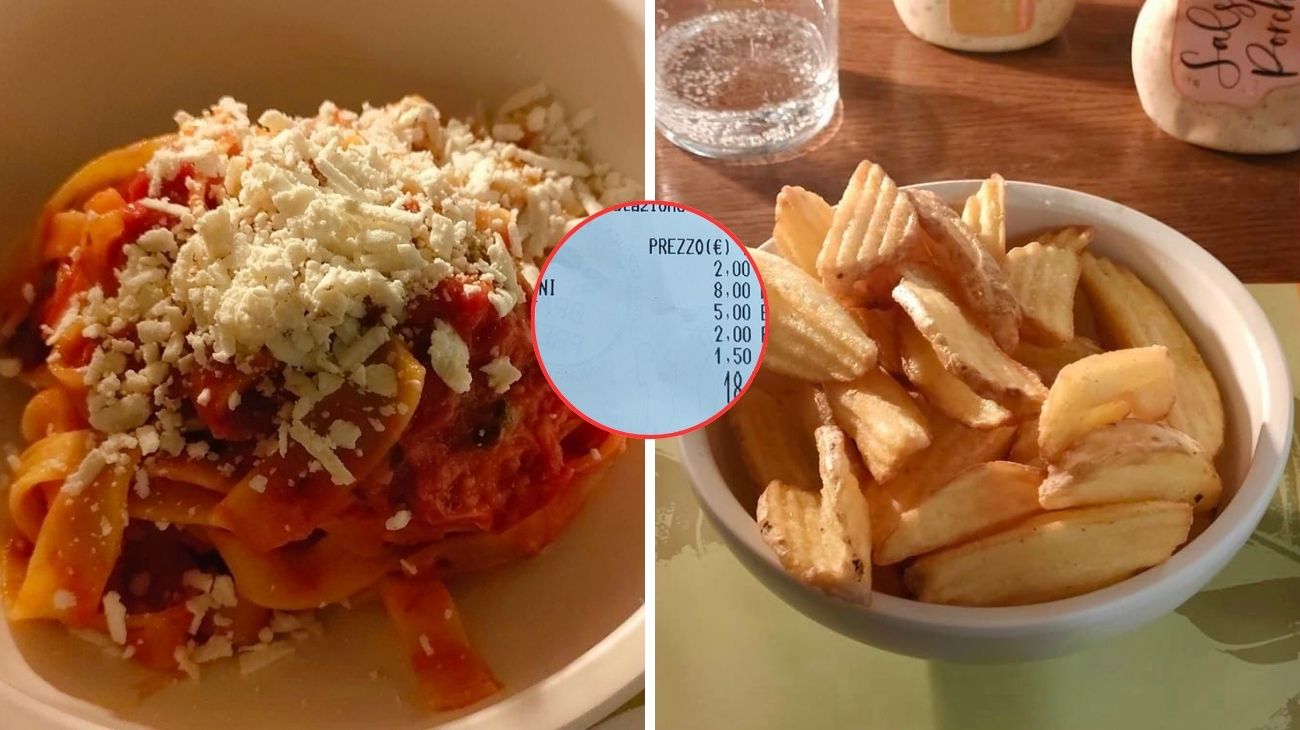 Umbria, cliente mostra lo scontrino del pranzo