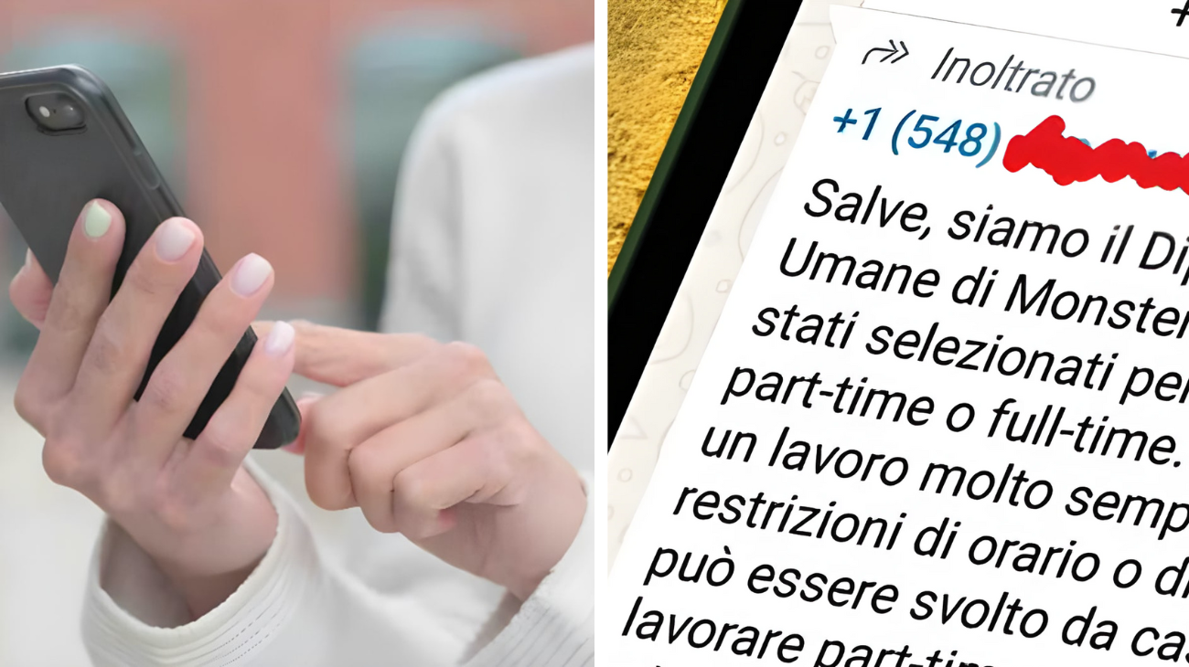 lavoro truffa online messaggio