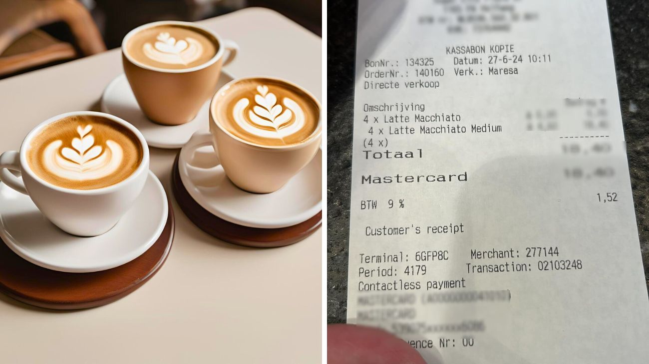 Quanto ha speso un italiano che ha ordinato del latte macchiato al bar in Olanda