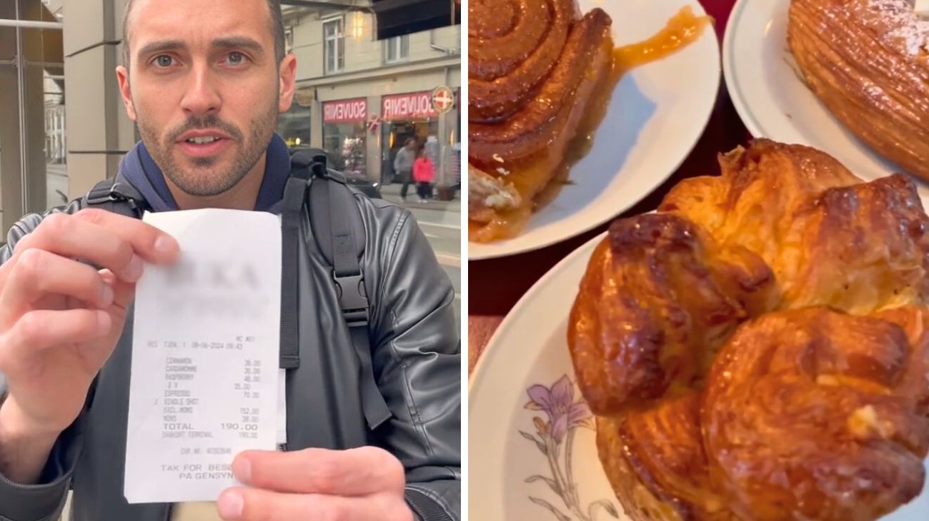 Danimarca, lo scontrino della colazione a Copenaghen