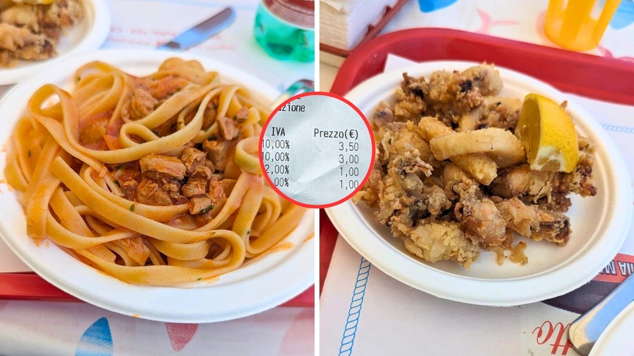 Sicilia, cliente mostra lo scontrino del pranzo di pesce