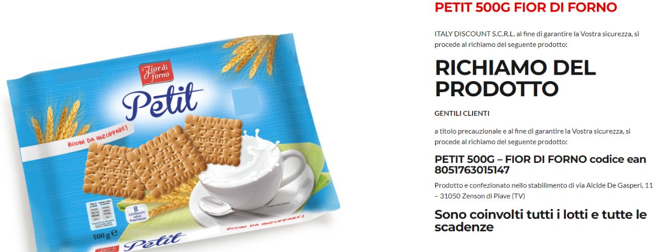 Biscotti, catena di supermercato richiama numerose confezioni