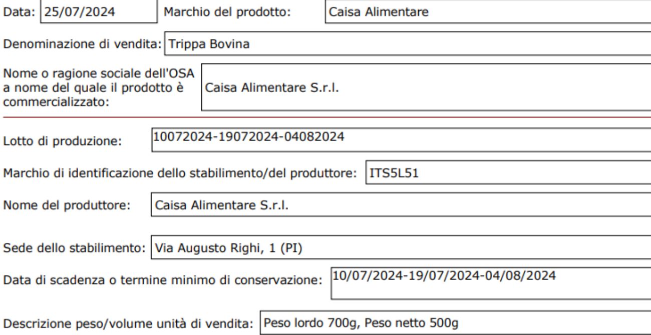 Carne, scatta il richiamo del Ministero della Salute