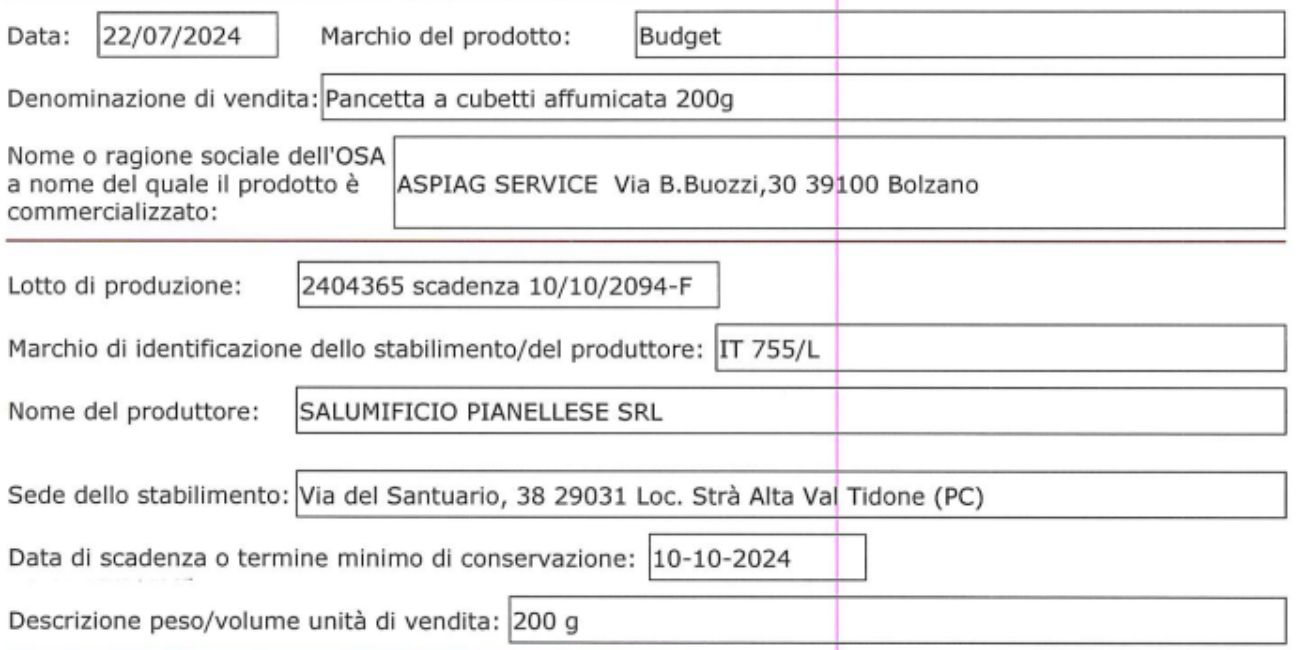 Salumi, il Ministero della Salute diffonde l'avviso di richiamo