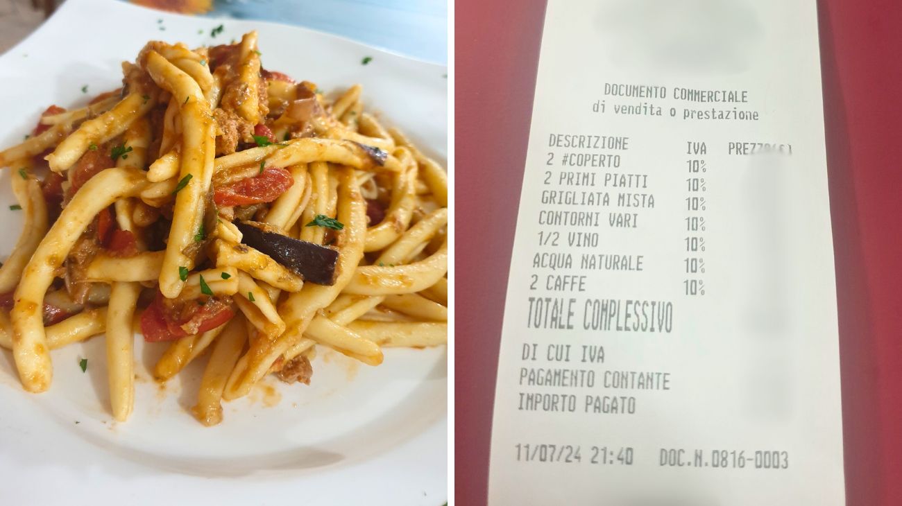 Calabria, cliente mostra lo scontrino della cena in un ristorante: perché è rimasto soddisfatto