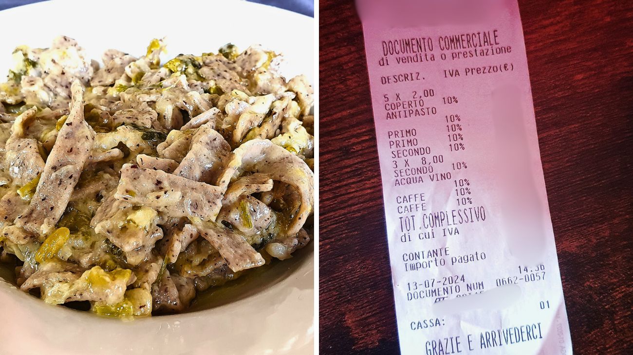 Cliente mostra lo scontrino del ristorante in Lombardia, non mancano le critiche