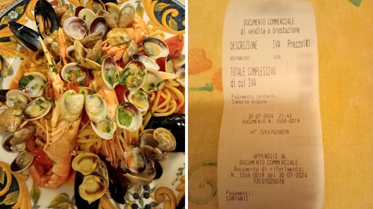 Molise, mostra lo scontrino della cena nella trattoria napoletana che raccoglie numerosi apprezzamenti