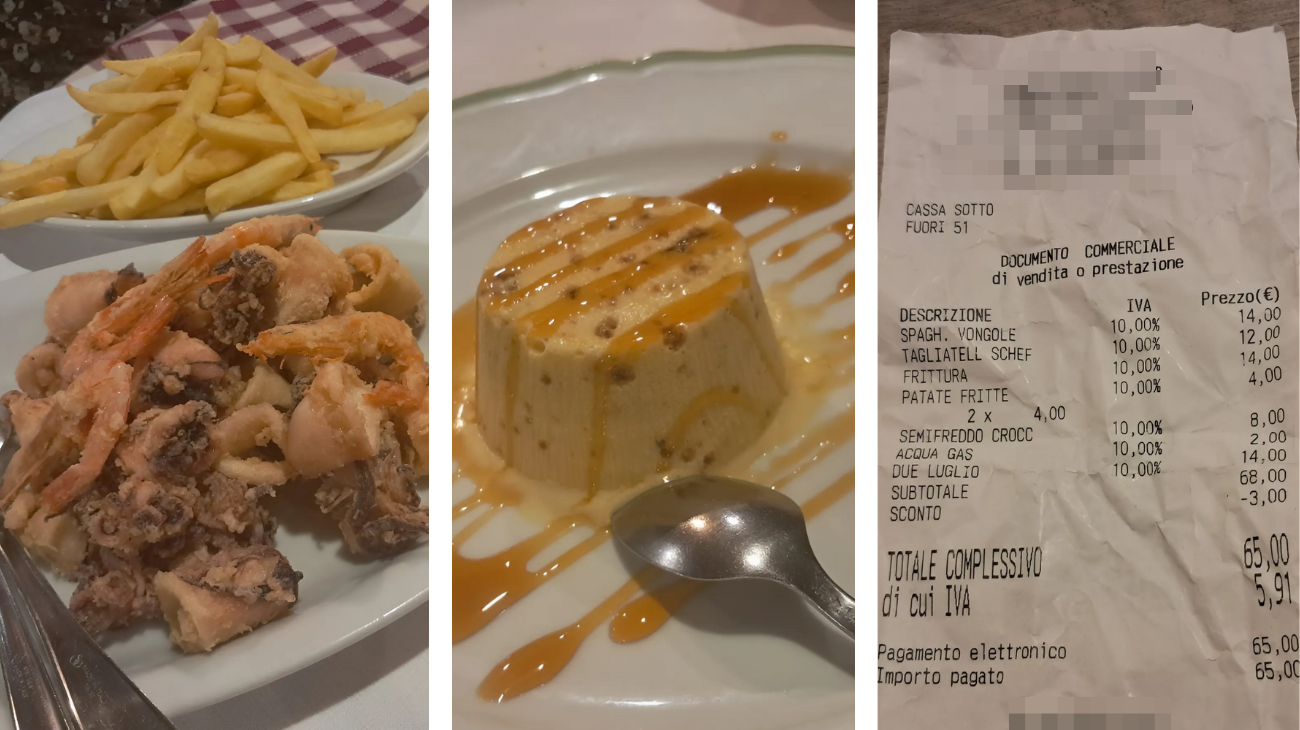 cena scontrino pesce