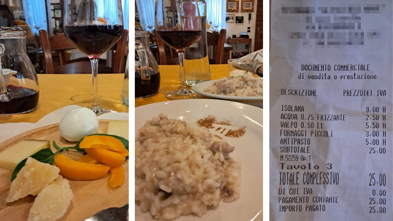 scontrino sorpresa pranzo