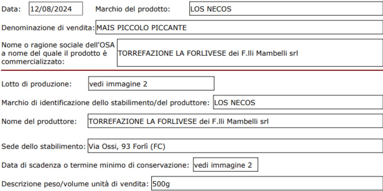 Ministero della Salute, lotti di mais ritirati per rischio fisico