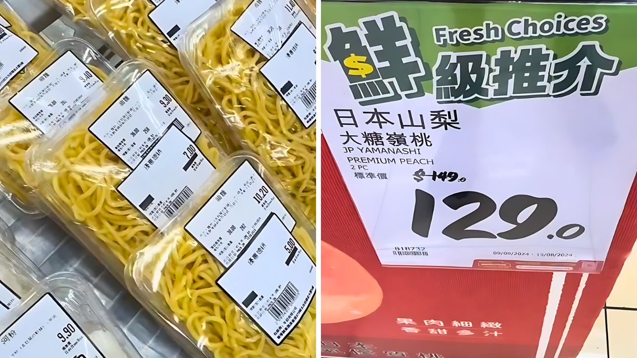 Hong Kong, italiano fa la spesa al supermercato e mostra alcuni prodotti