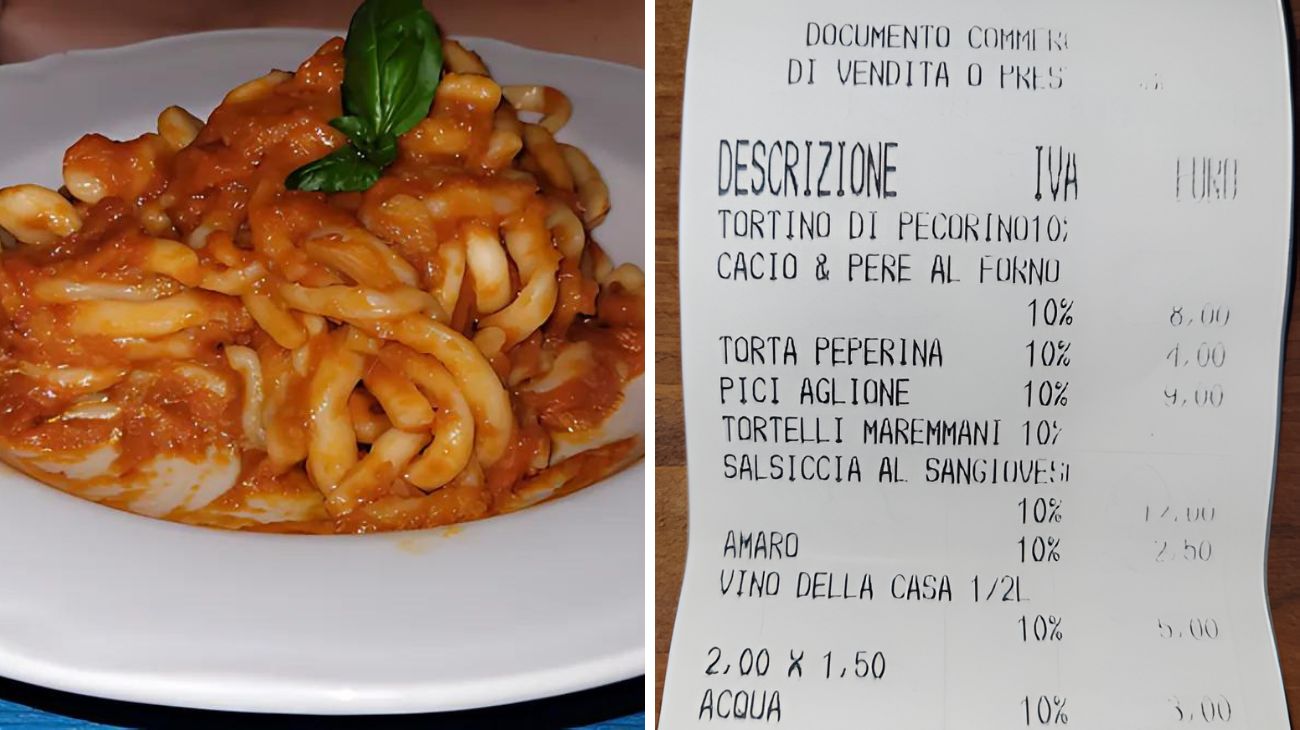 Toscana scontrino osteria