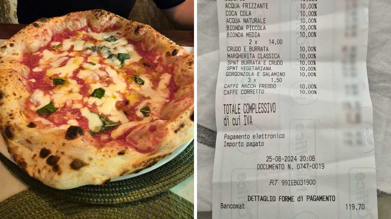 Veneto, condivide la foto dello scontrino della pizzeria ma non mancano le critiche