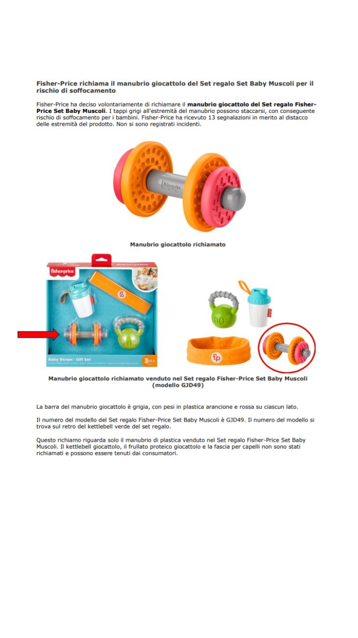 Giocattoli ritirate confezioni