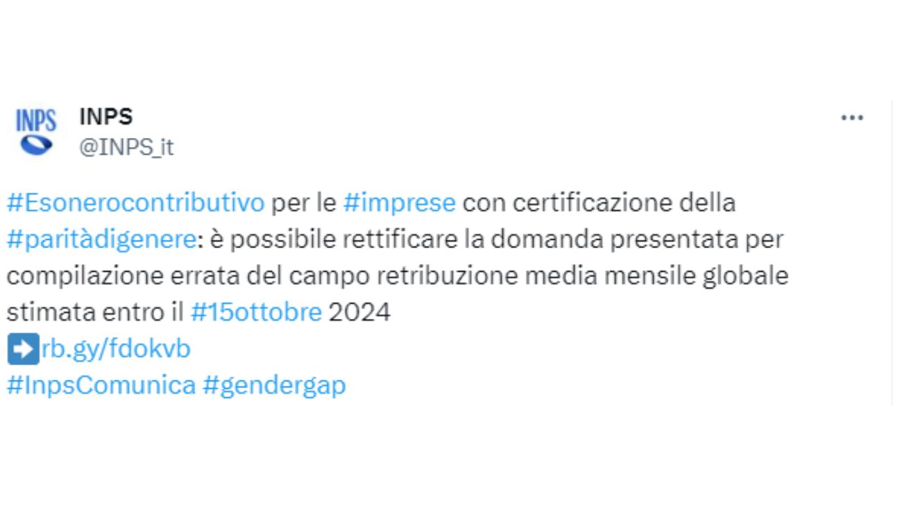 INPS Comunicazione lavoro esonero contributivo