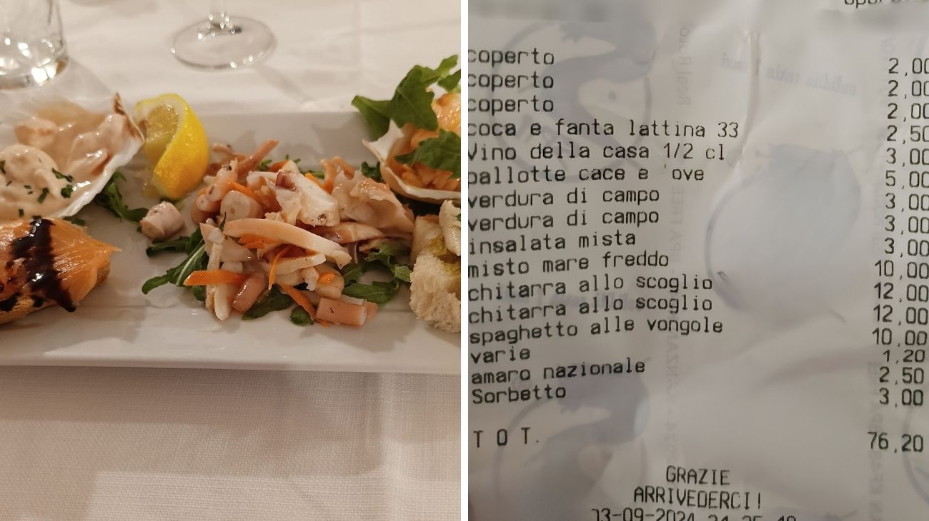 ristorante cena scontrino pesce abruzzo