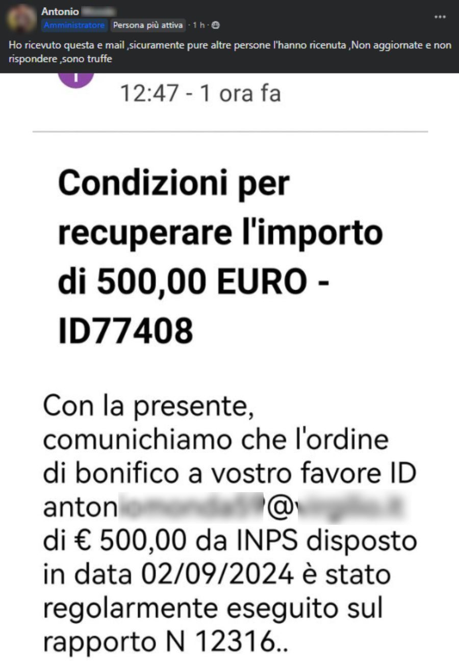 Il tentativo di truffa riguardante la Carta Dedicata a te