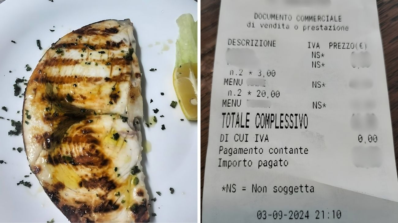 Lazio cena di pesce scontrino
