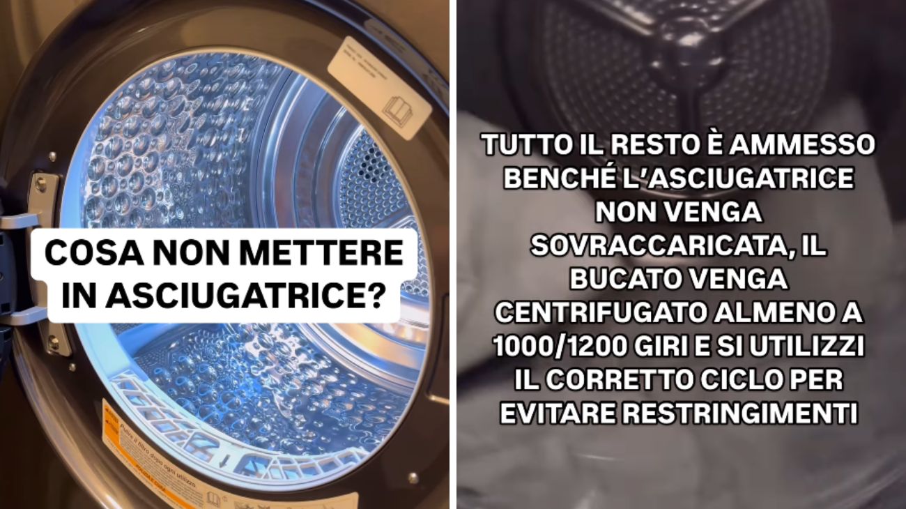 Quando è meglio evitare l'uso dell'asciugatrice