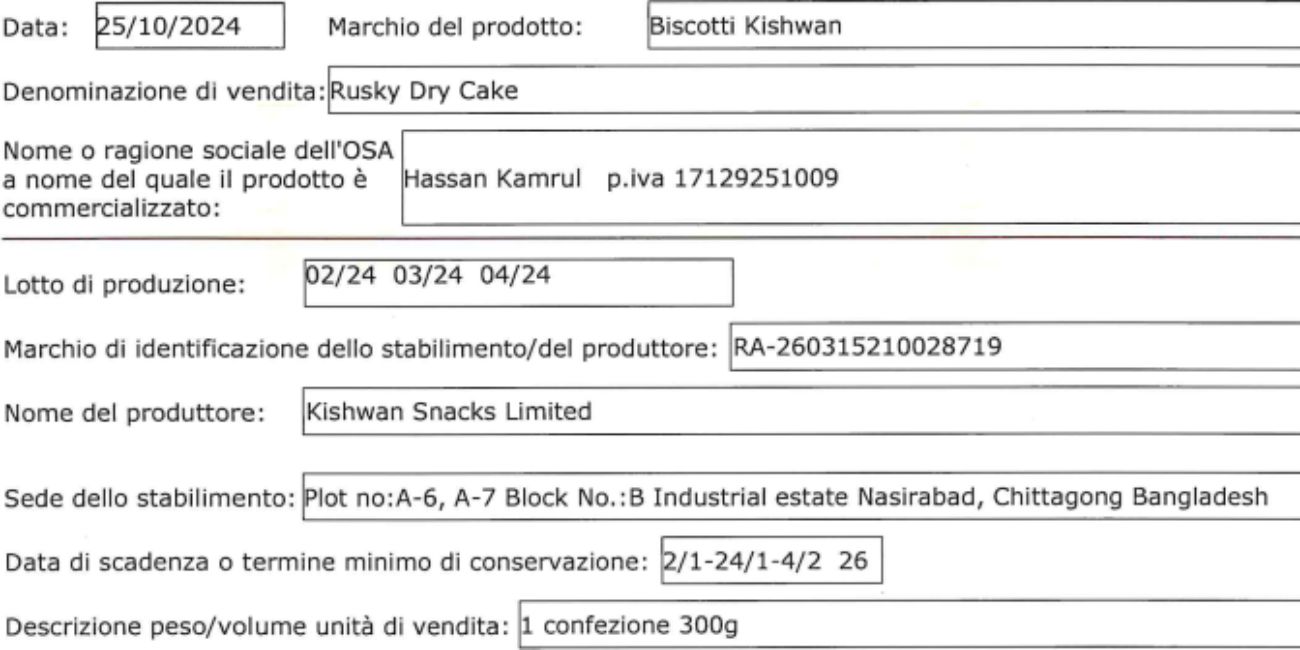 Ministero della Salute, torte richiamate per la presenza di un allergene non dichiarata