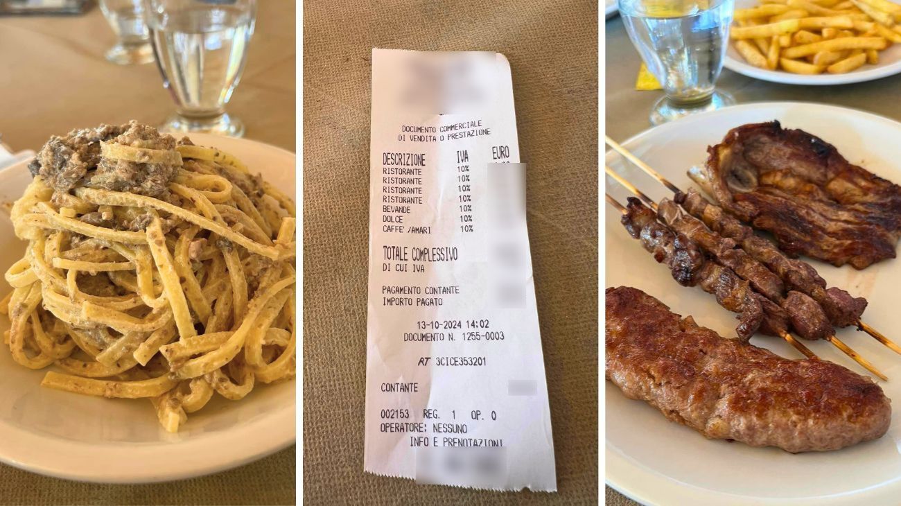 Abruzzo, le portate del pranzo per 5 e lo scontrino