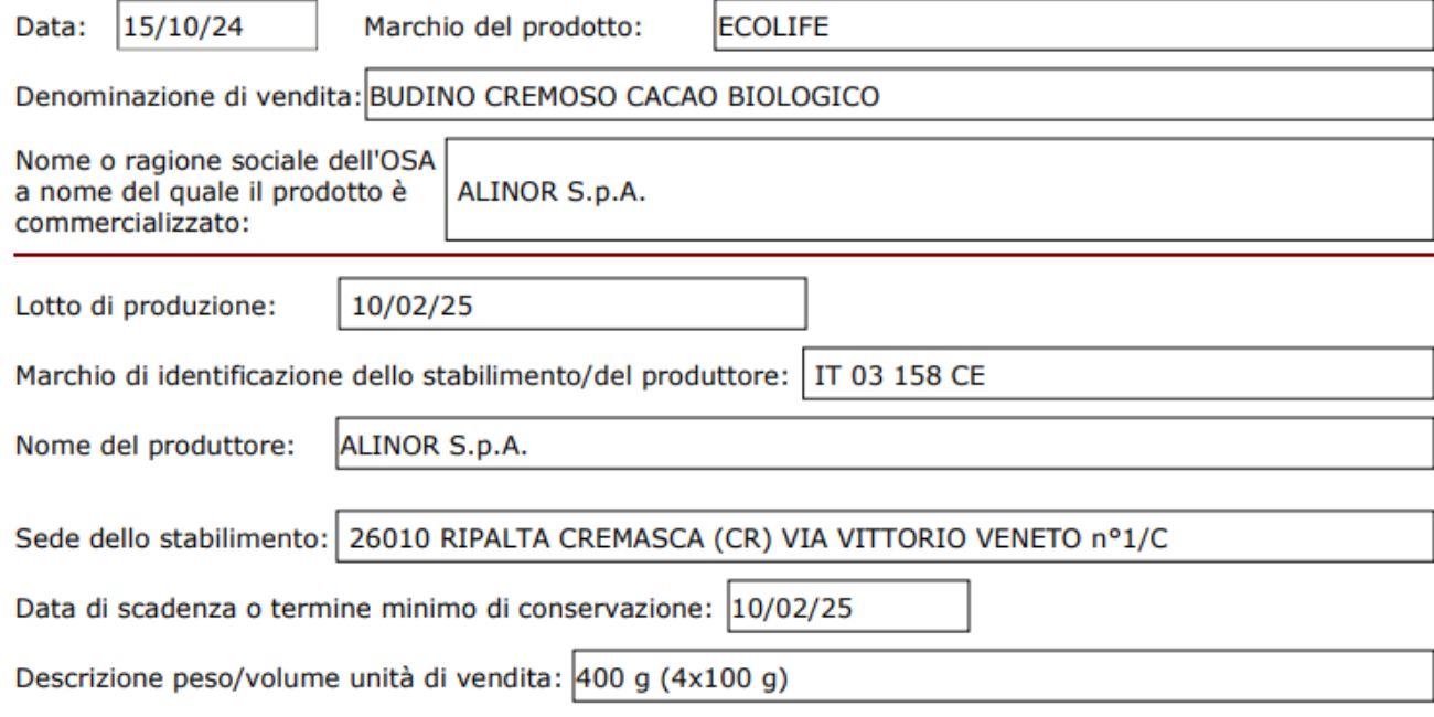 Dessert, il nuovo richiamo del Ministero della Salute