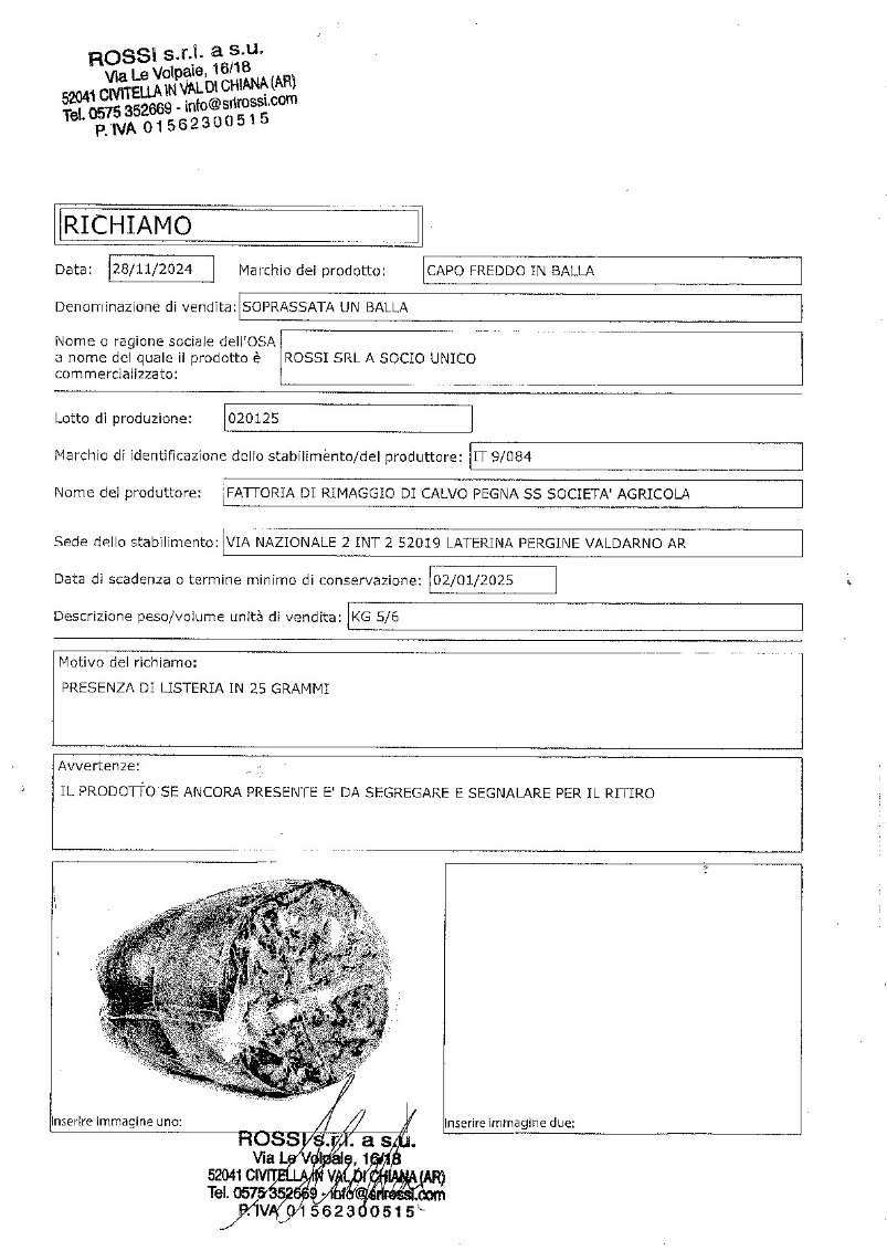 Salumi cereali lotti ritirati