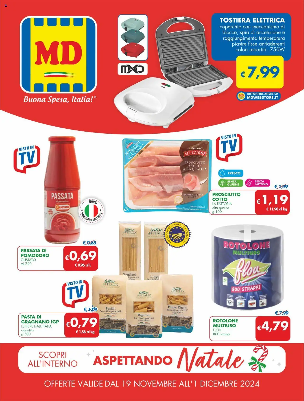 Il volantino per l'offerta La mia cucina è rivoluzionata con la tostiera elettrica dell'MD a soli 7.99 euro: ecco cosa riesco a preparare in pochi minuti!