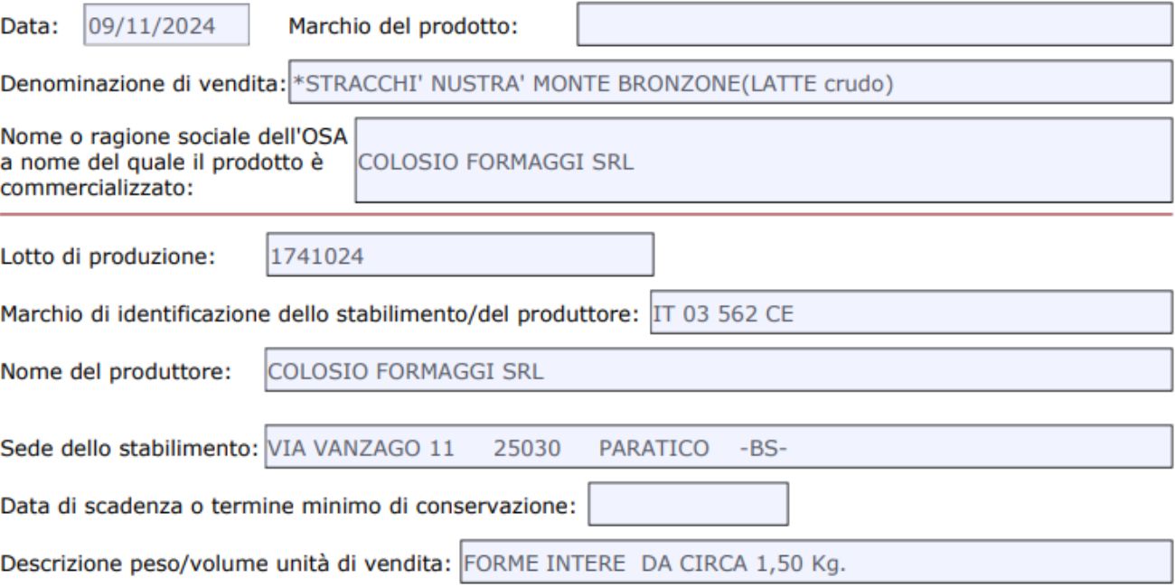 Formaggio, il Ministero della Salute dirama il ritiro di un lotto