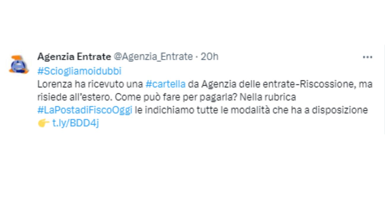 Cartelle esattoriali Agenzia Entrate