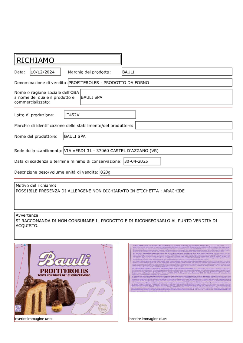 Bauli prodotti ritirati