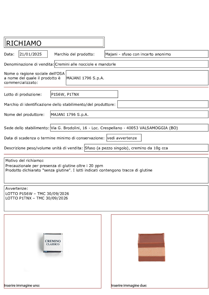 Lotti ritirati cremini