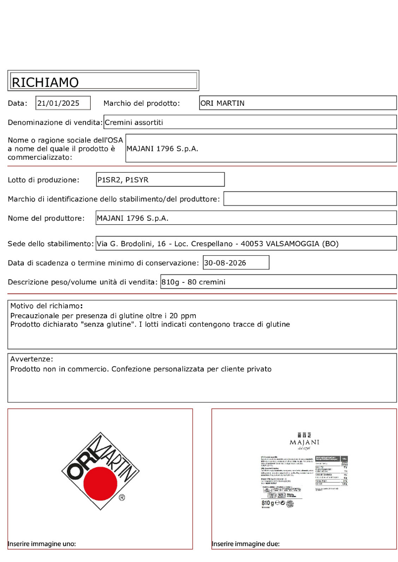 Lotti ritirati cremini