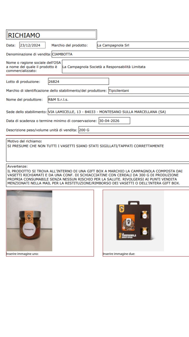 Lotti ritirati verdure