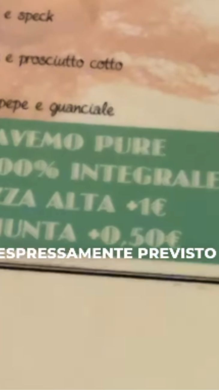 Pizza sovrapprezzo