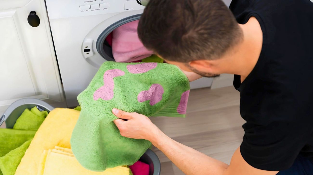 Vestiti asciugamani macchiati